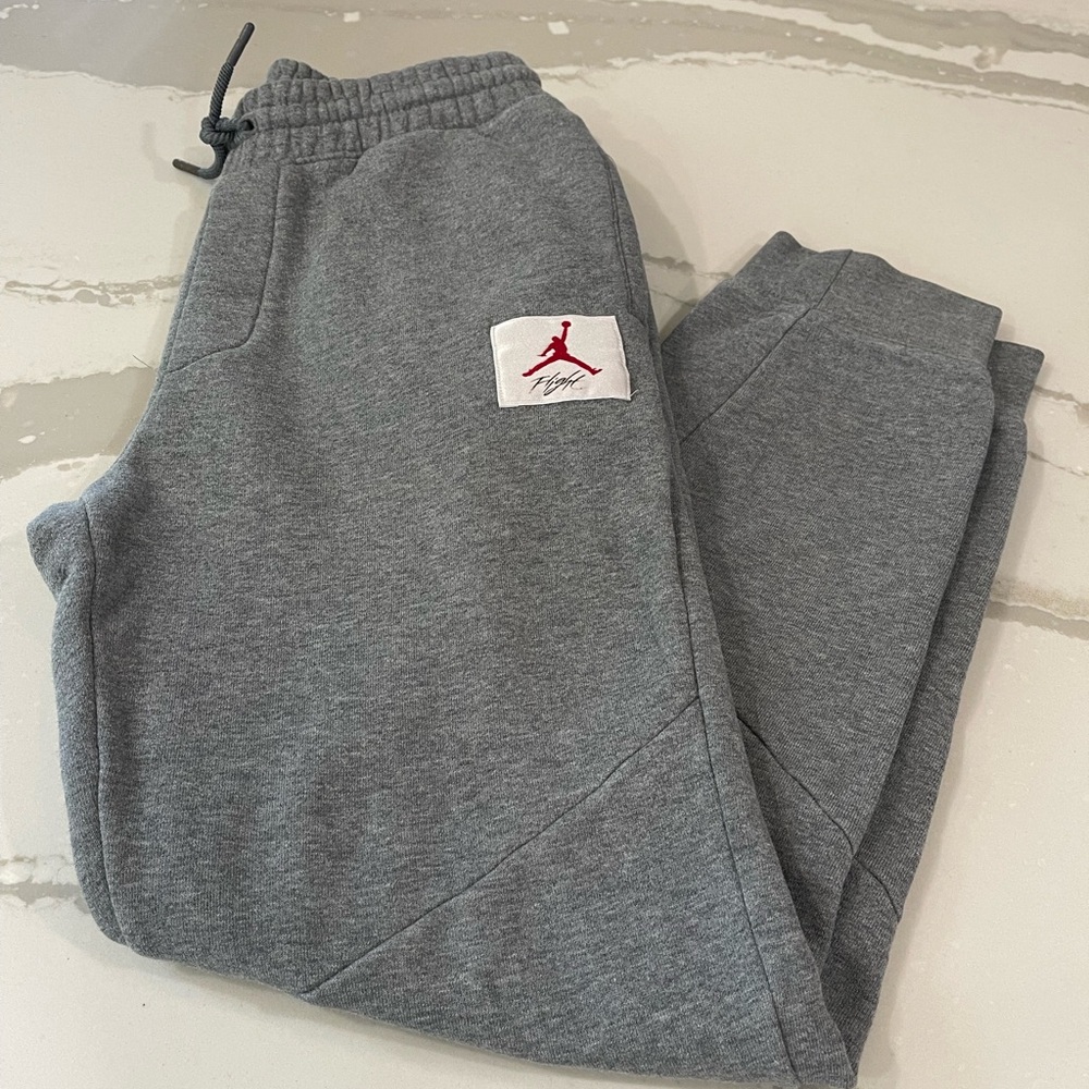 Grey Jordan Flight Logo Sweatpants for Boys